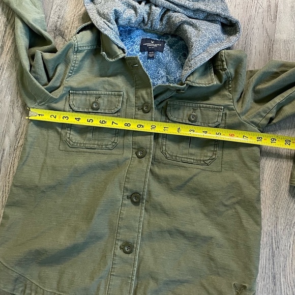 American Eagle Outfitters Women’s Button Down Olive Green Hooded Jacket, size XS - Picture 7 of 11
